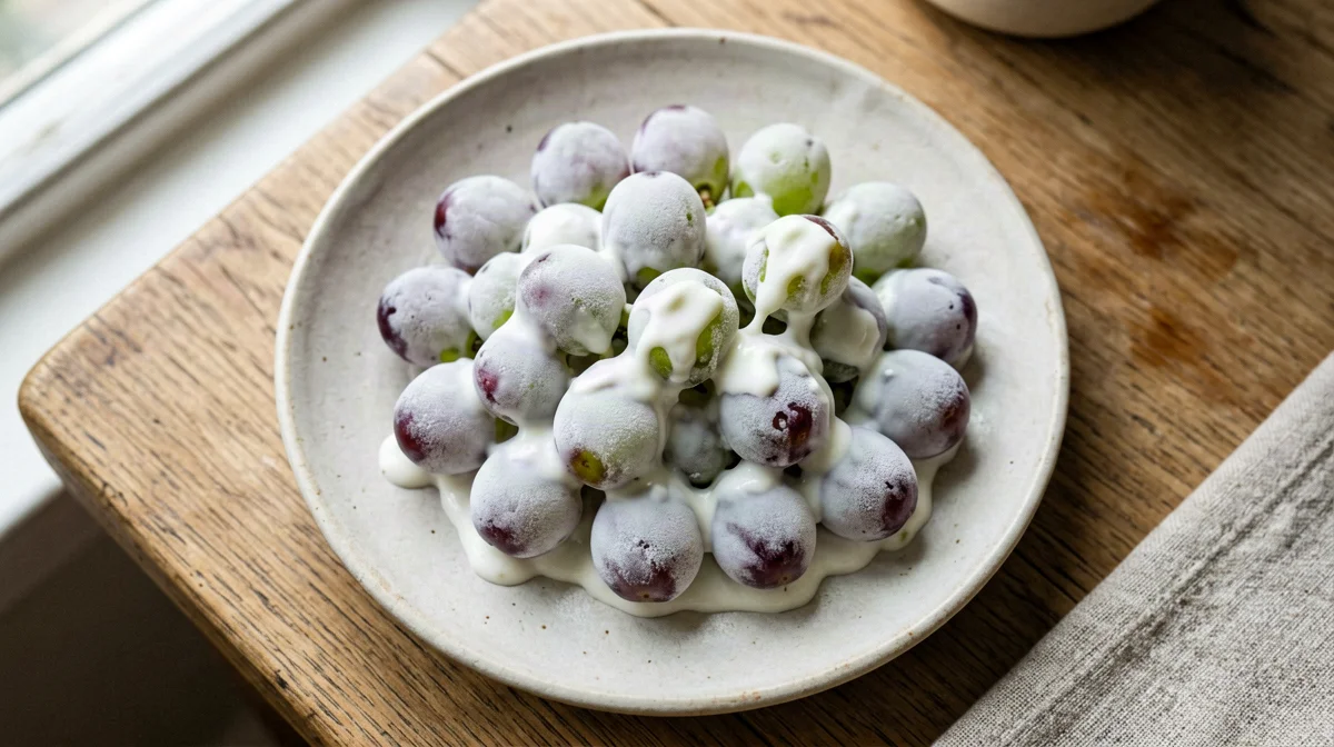 Acini d'uva glassati allo yogurt congelati