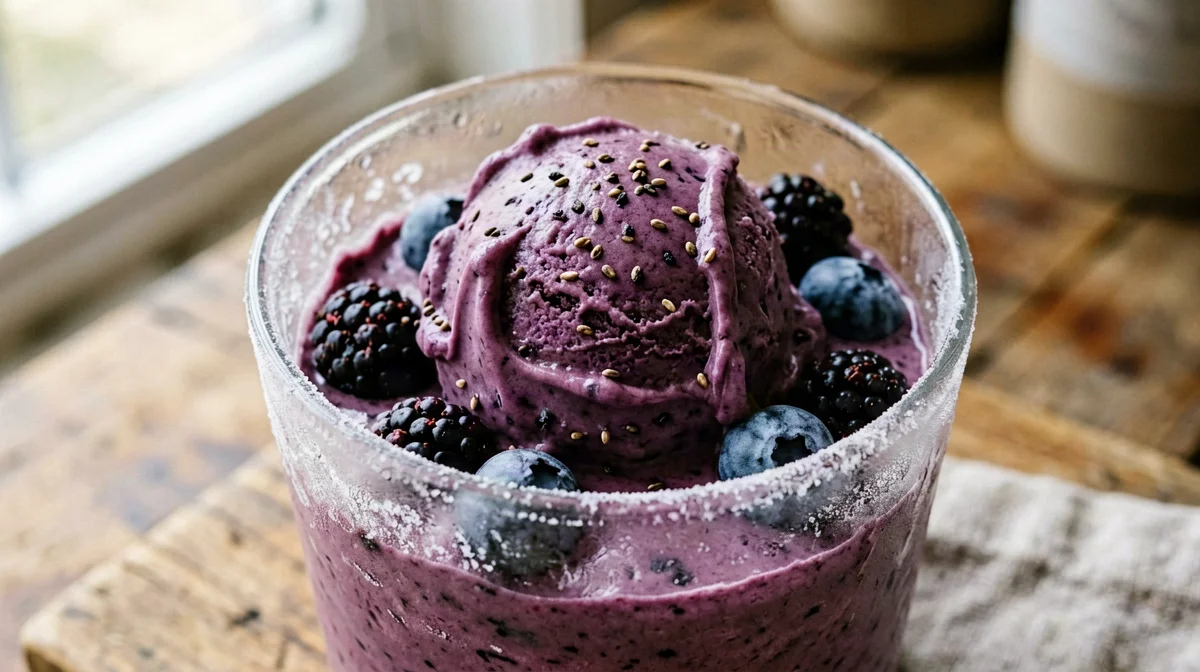 Creamy berry and yogurt sorbet
