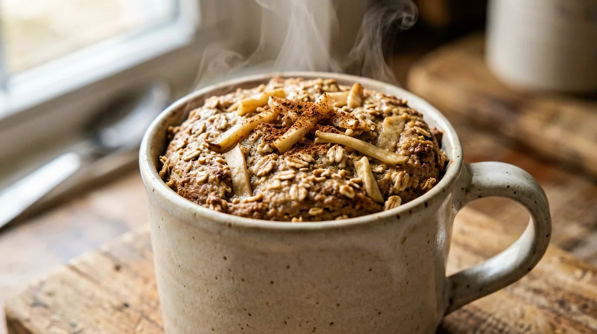 Cinnamon apple oat mug cake