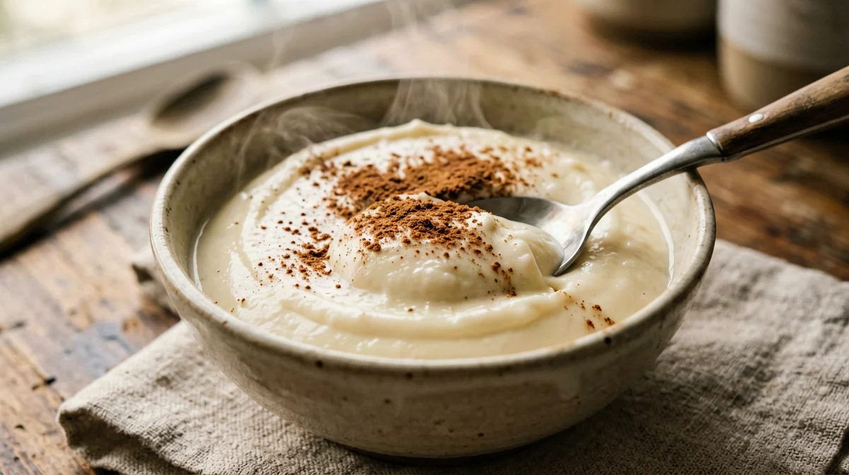 Cinnamon semolina pudding