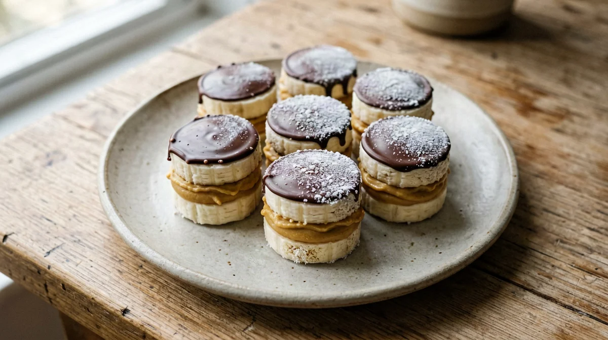 Frozen banana peanut butter sandwiches