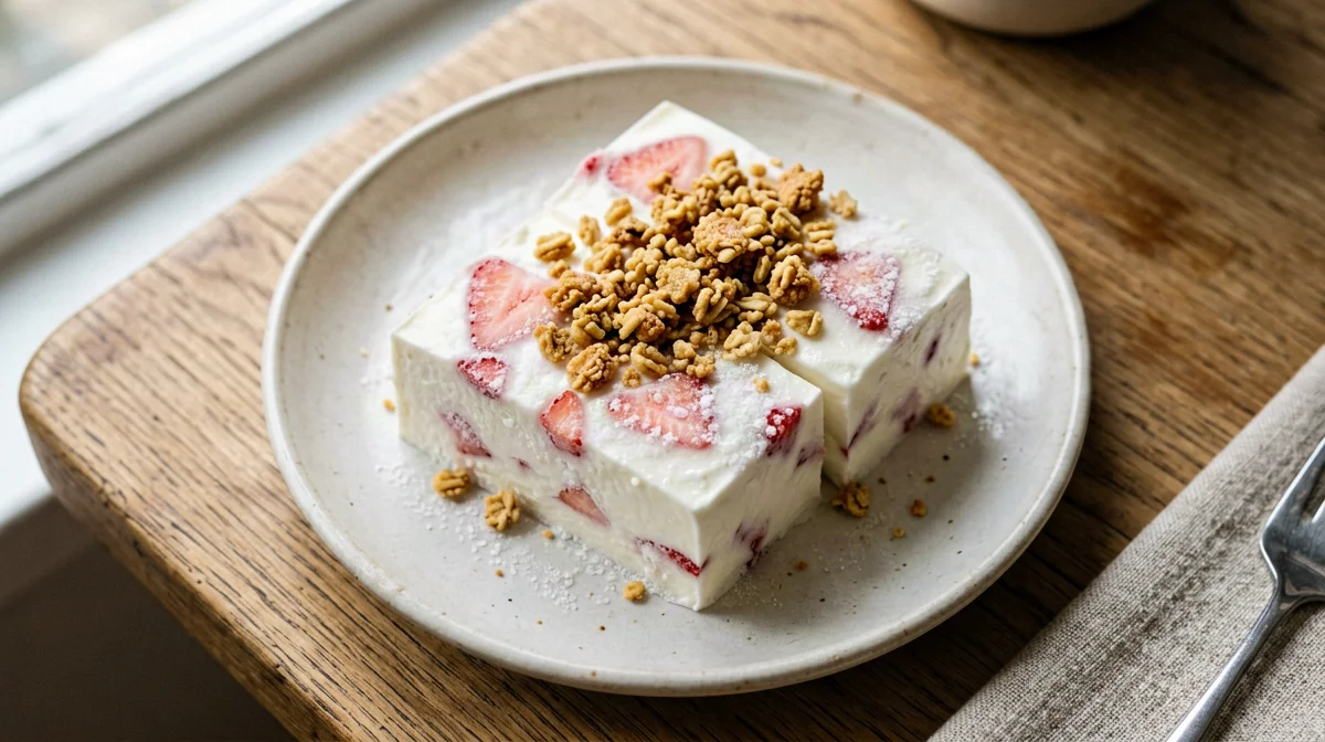 Barretta congelata di yogurt e granola