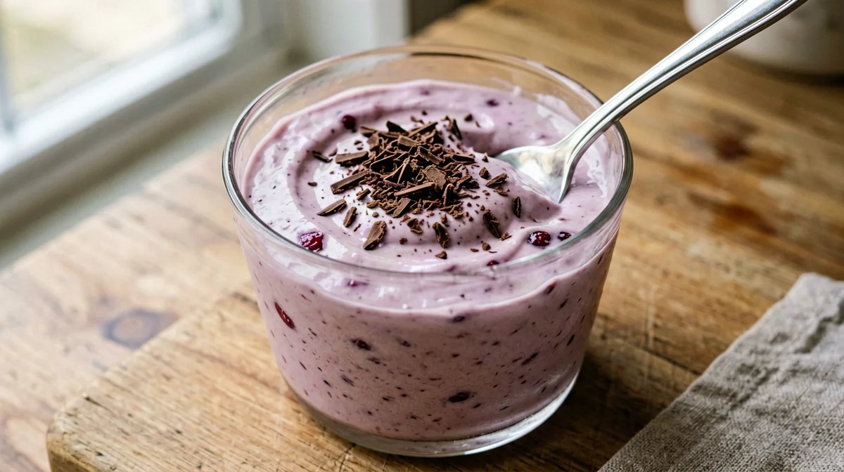 Quick skyr and cherry semifreddo