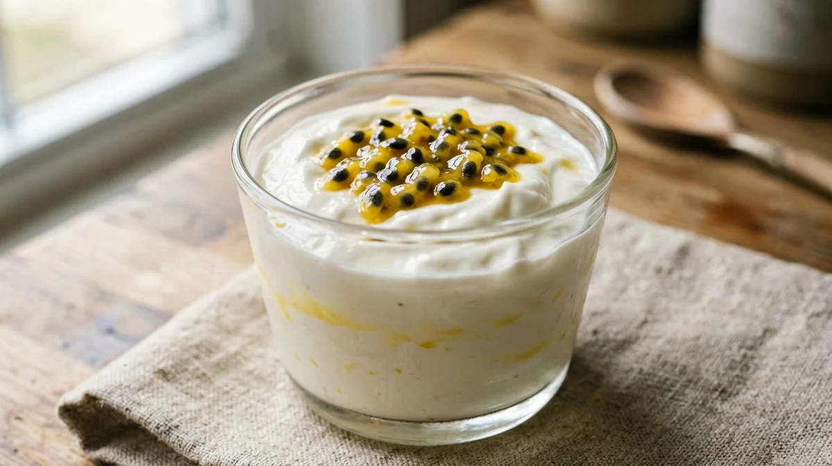 Passion fruit Greek yogurt mousse