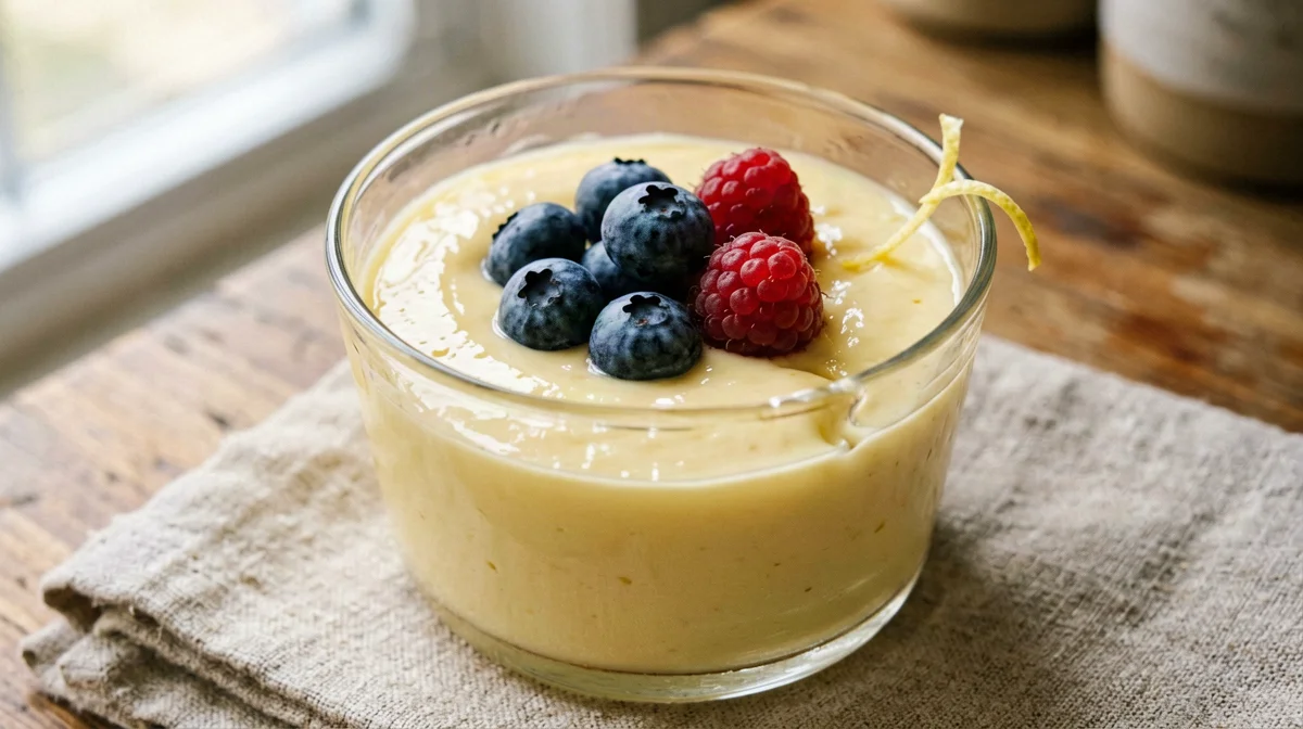 Light pastry cream with berries