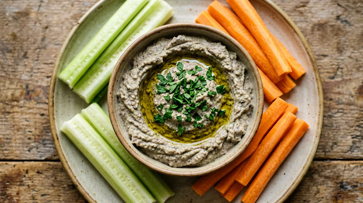 Baba ganoush con sedano e carote