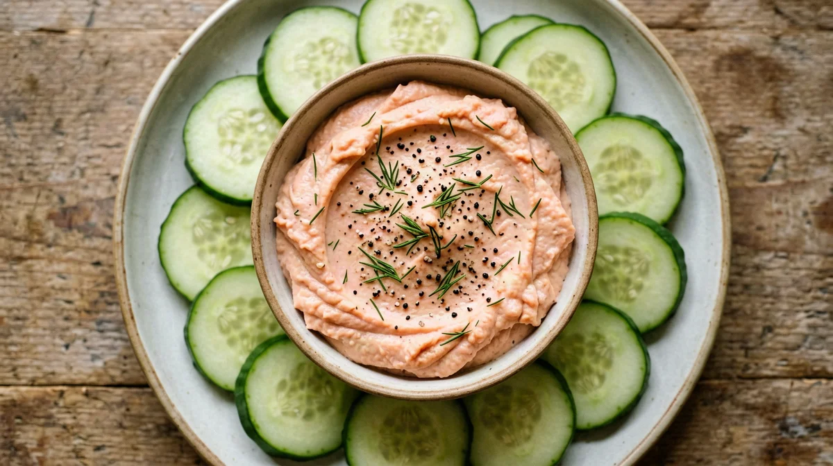 Mousse di salmone affumicato e quark con cetriolo