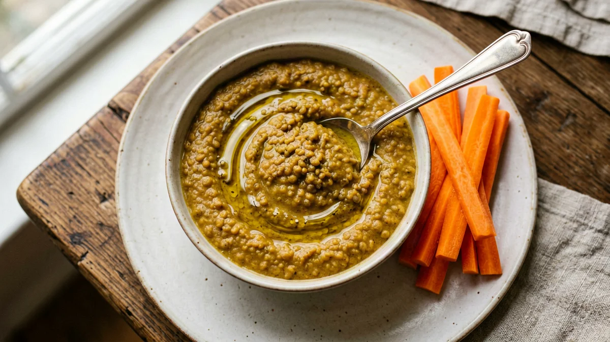 Crema di lenticchie rosse al curry con carote