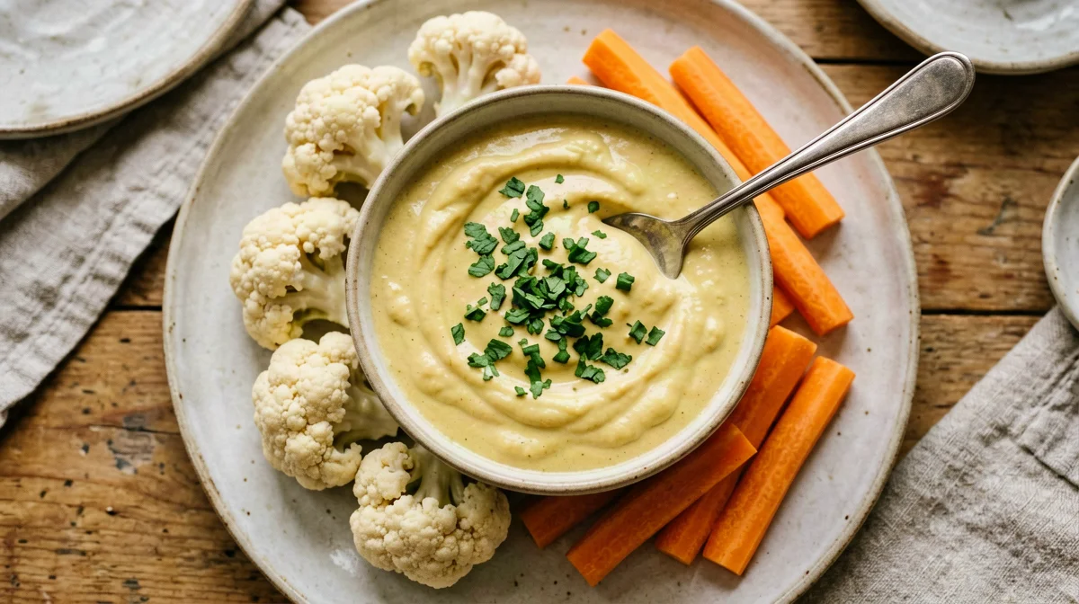Salsa allo yogurt e curry con cimette di cavolfiore