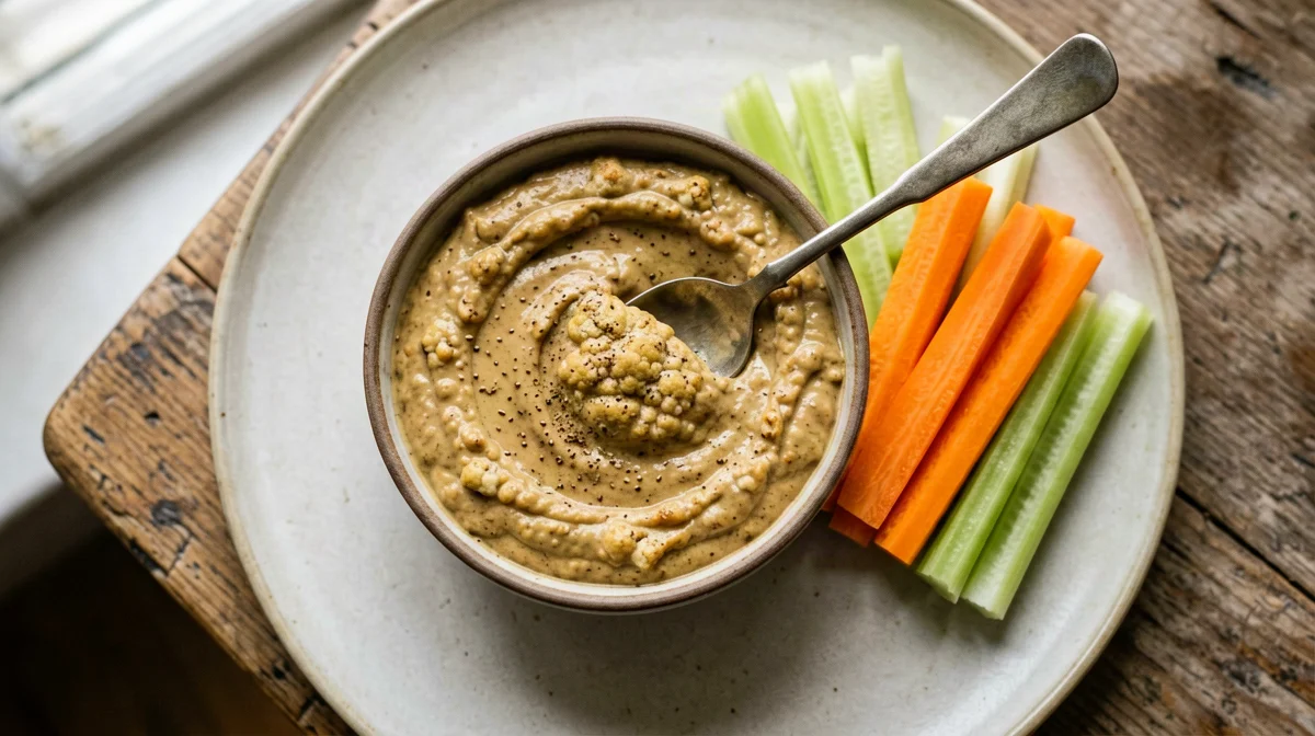 Roasted cauliflower and tahini dip with crudités
