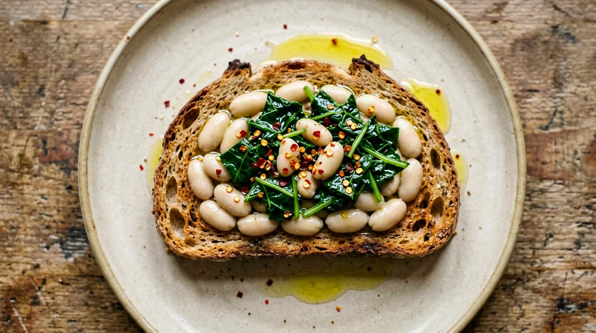 Cannellini and cavolo nero bruschetta