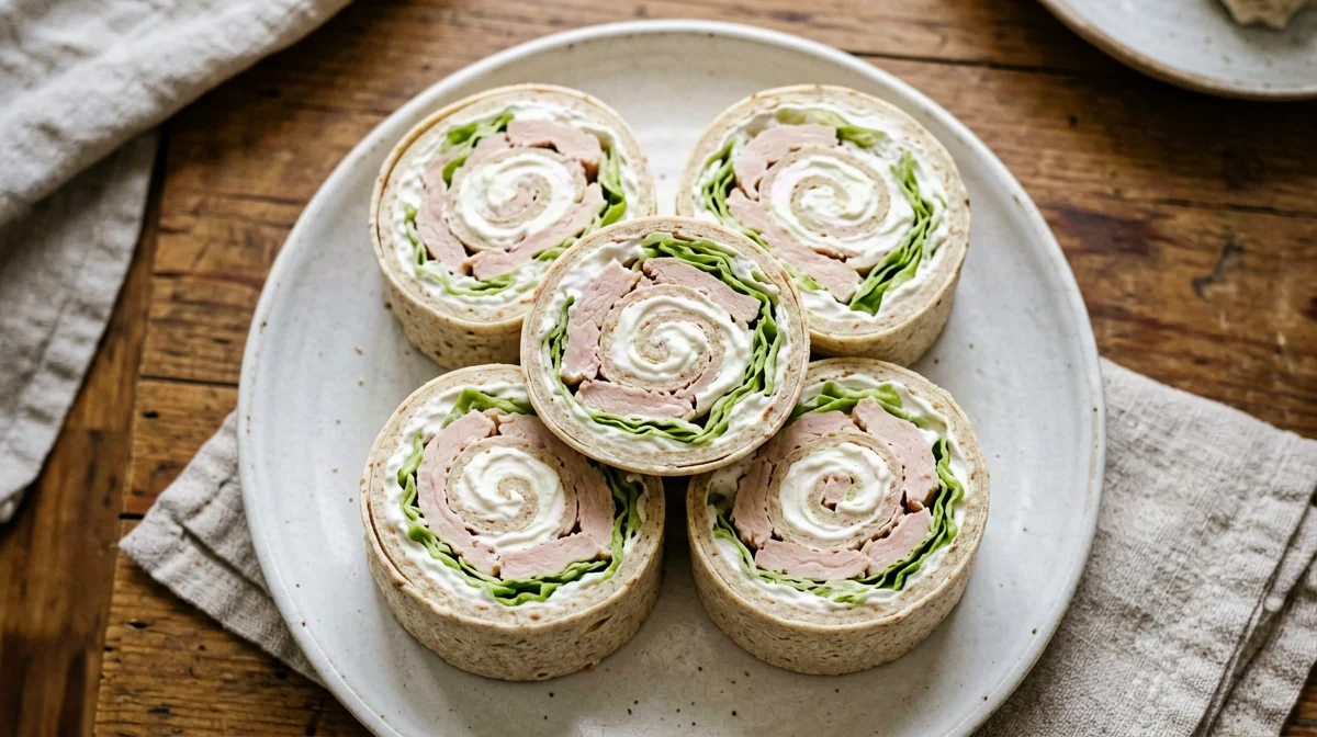 Turkey and cream cheese tortilla pinwheels
