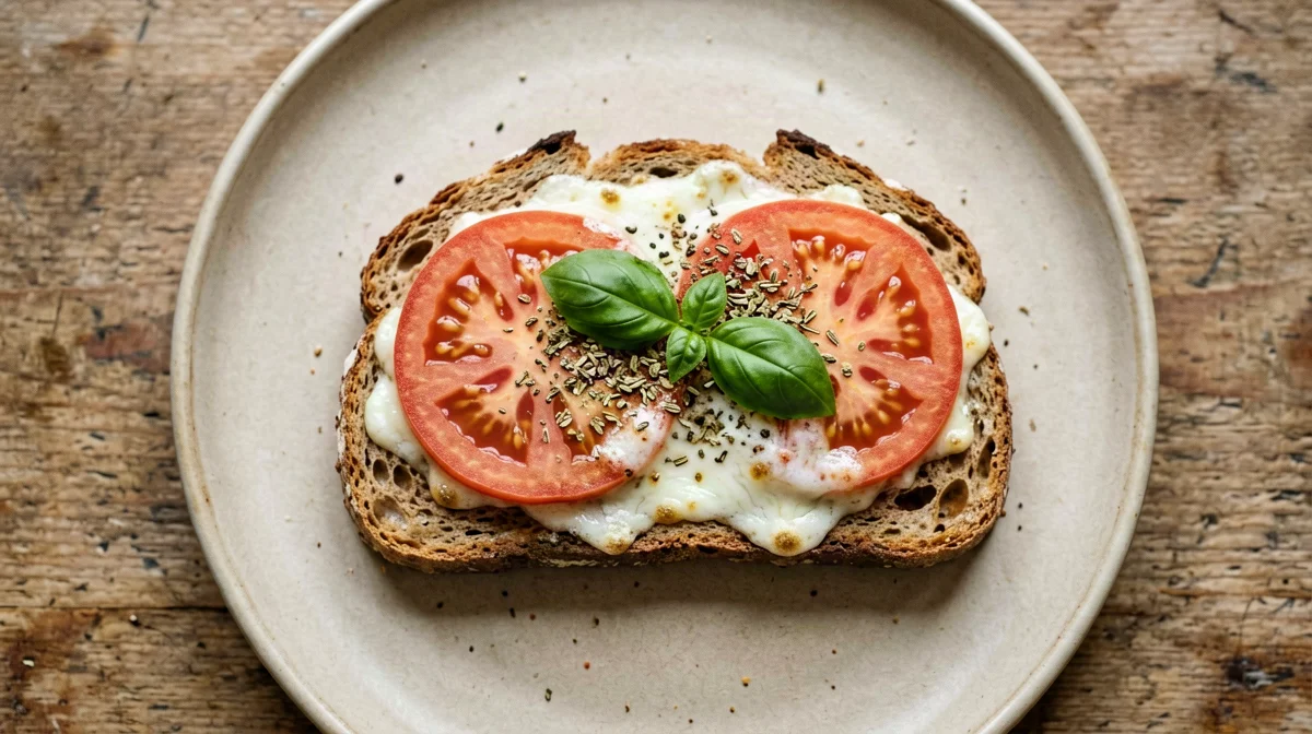 Crostino caprese gratinato con origano