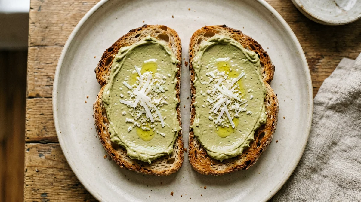 Crostini integrali con crema di carciofi e parmigiano