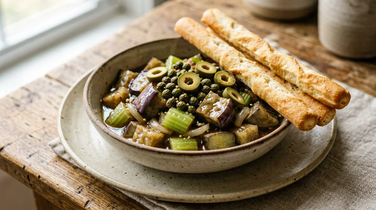 Caponatina siciliana con grissini