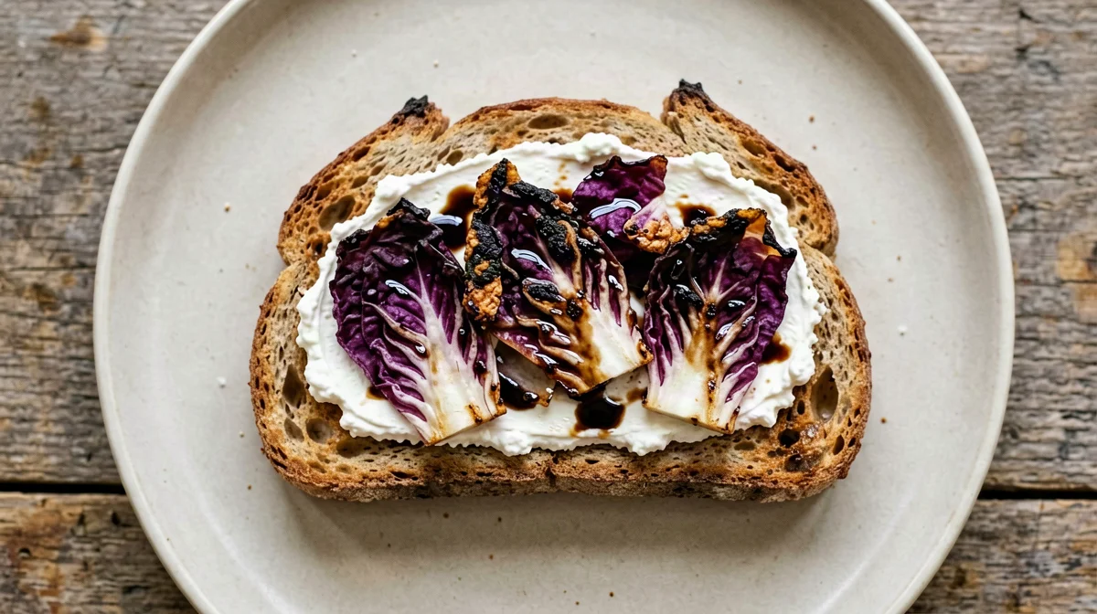 Bruschetta con stracchino e radicchio scottato