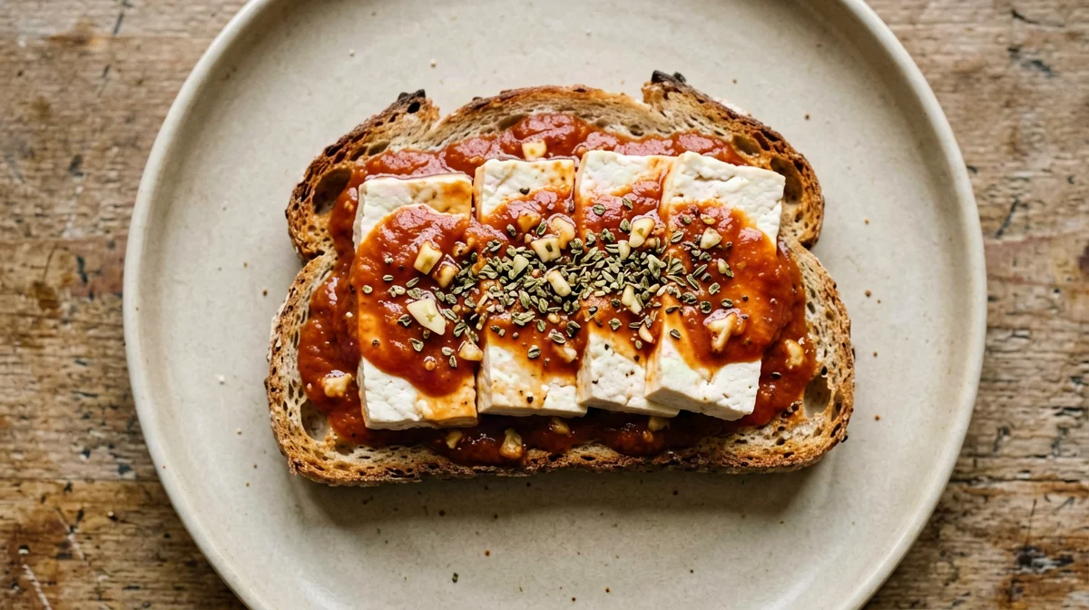 Bruschetta con tofu alla pizzaiola