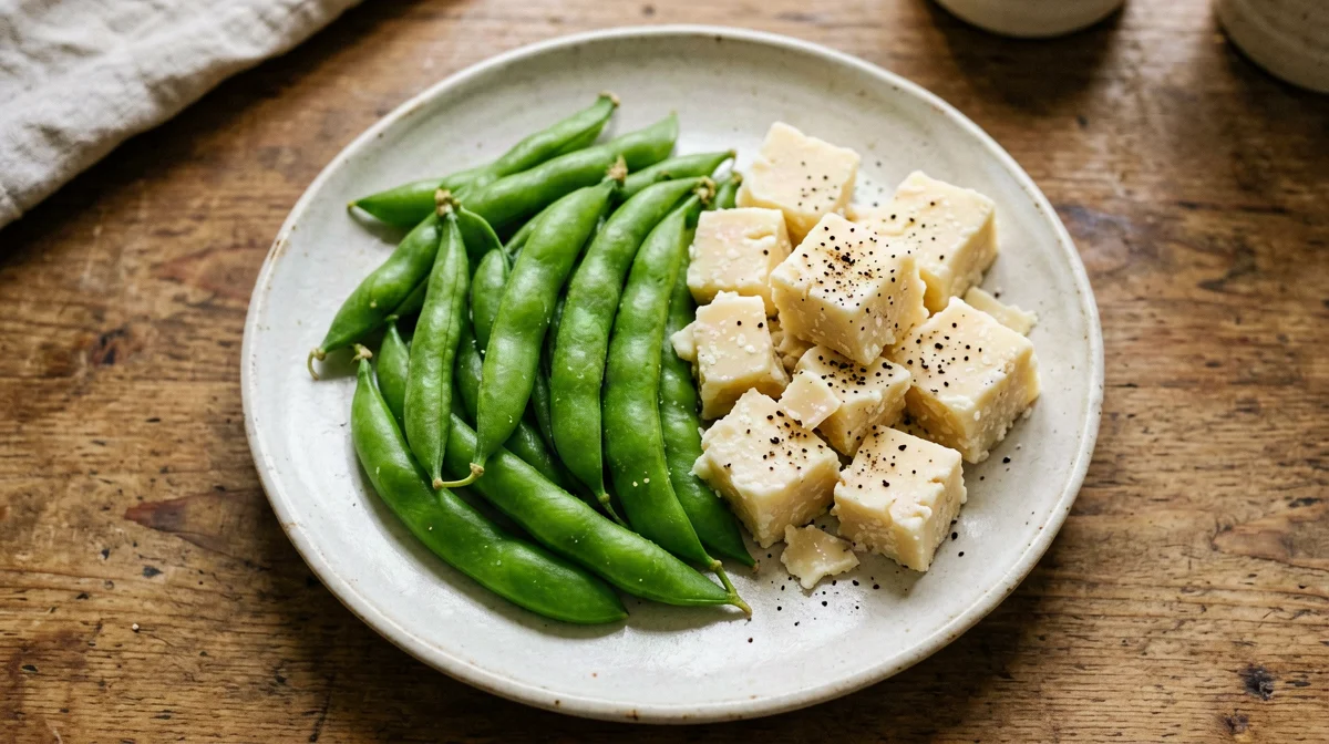 Fresh broad beans with pecorino