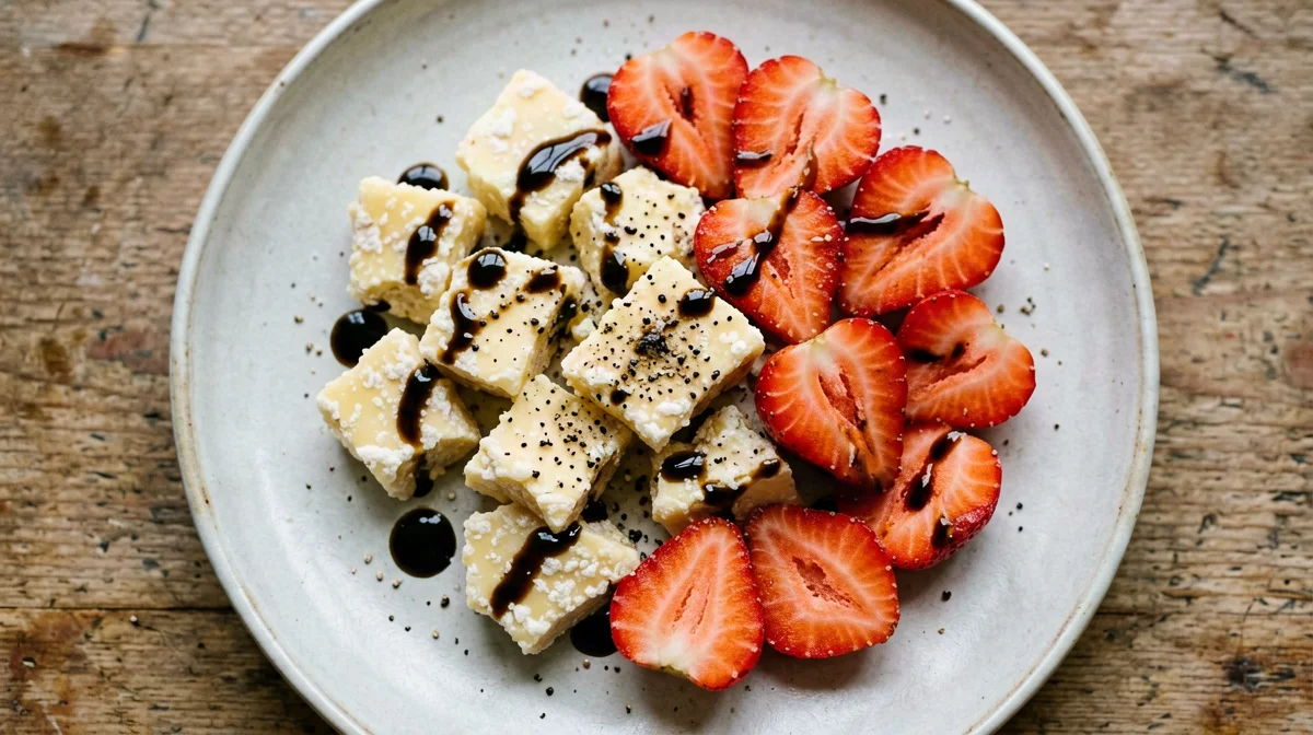 Bocconcini di Grana Padano con fragole e balsamico