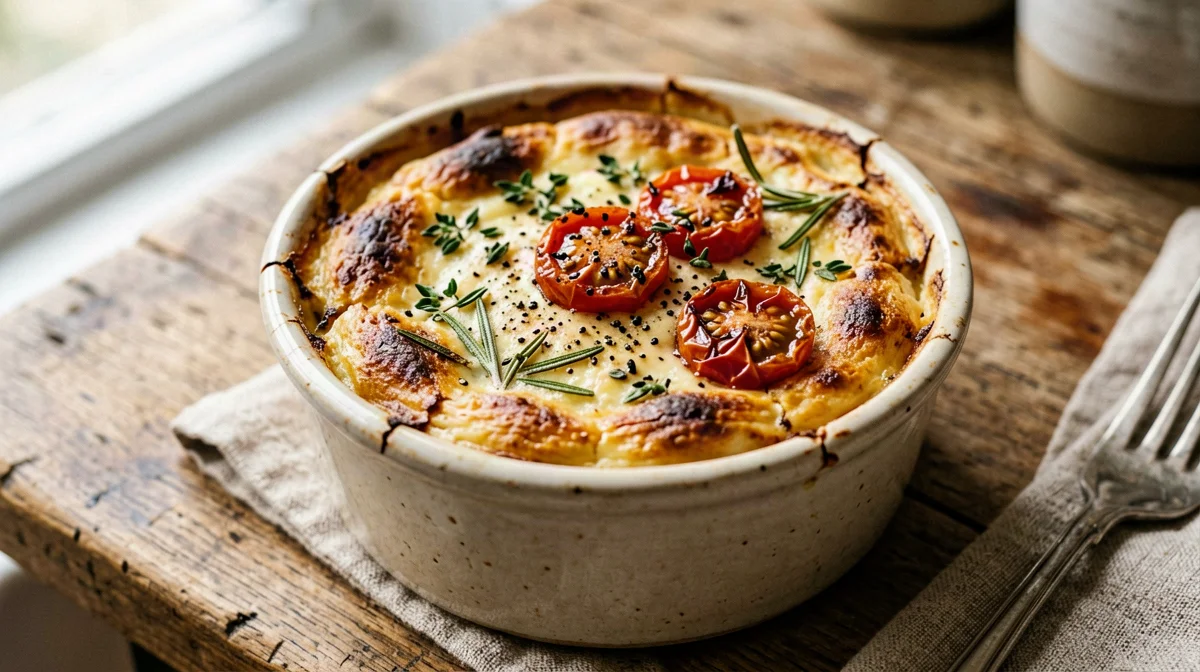 Ricotta al forno alle erbe con pomodorini