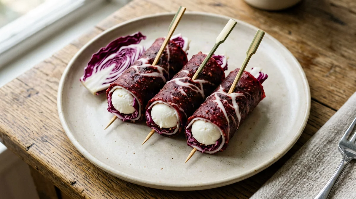 Speck and robiola rolls with radicchio