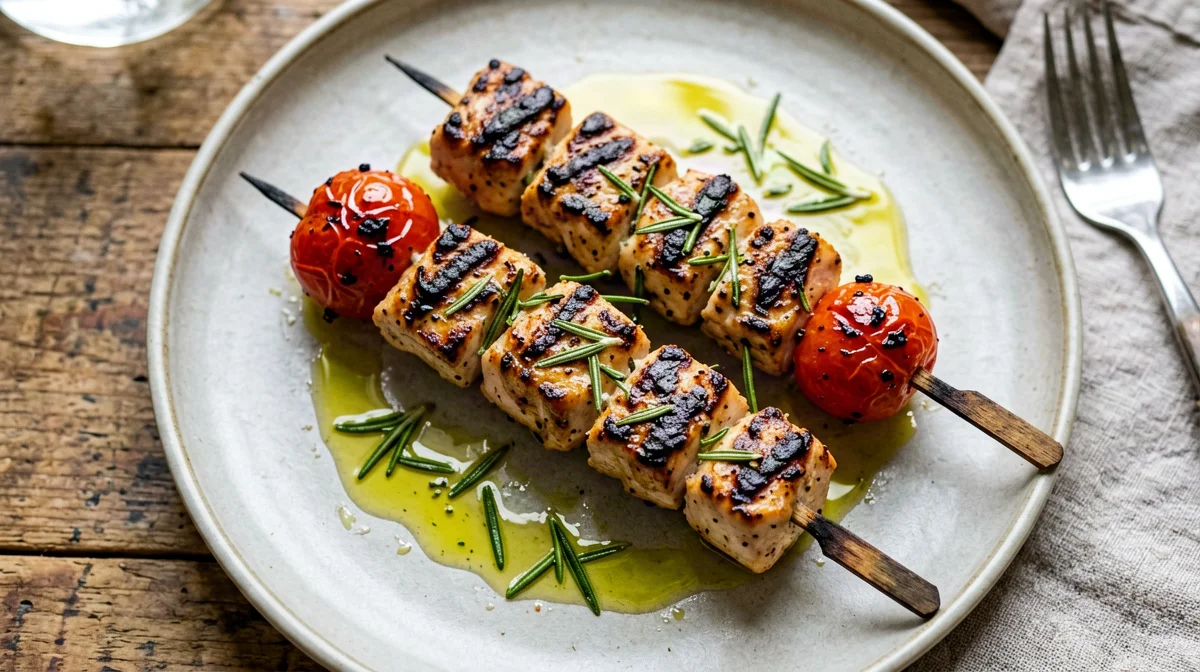 Lemon rosemary chicken skewers