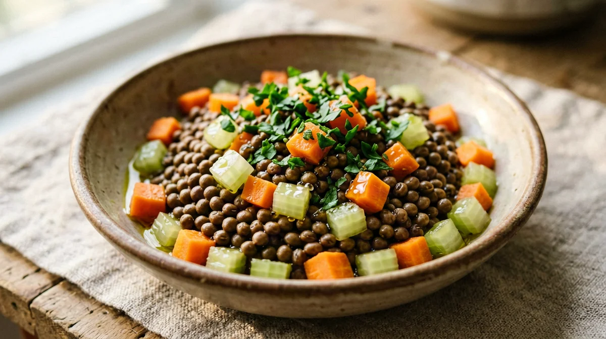 Insalatina di lenticchie con carote e sedano