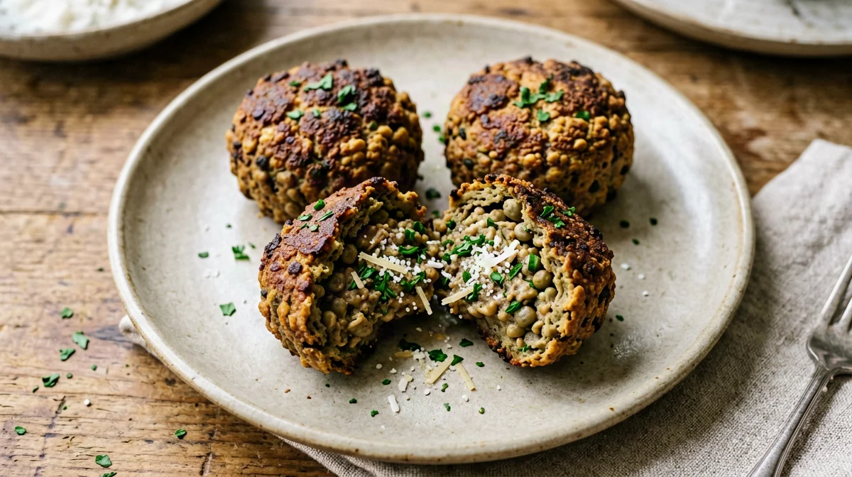 Baked lentil and parmesan bites