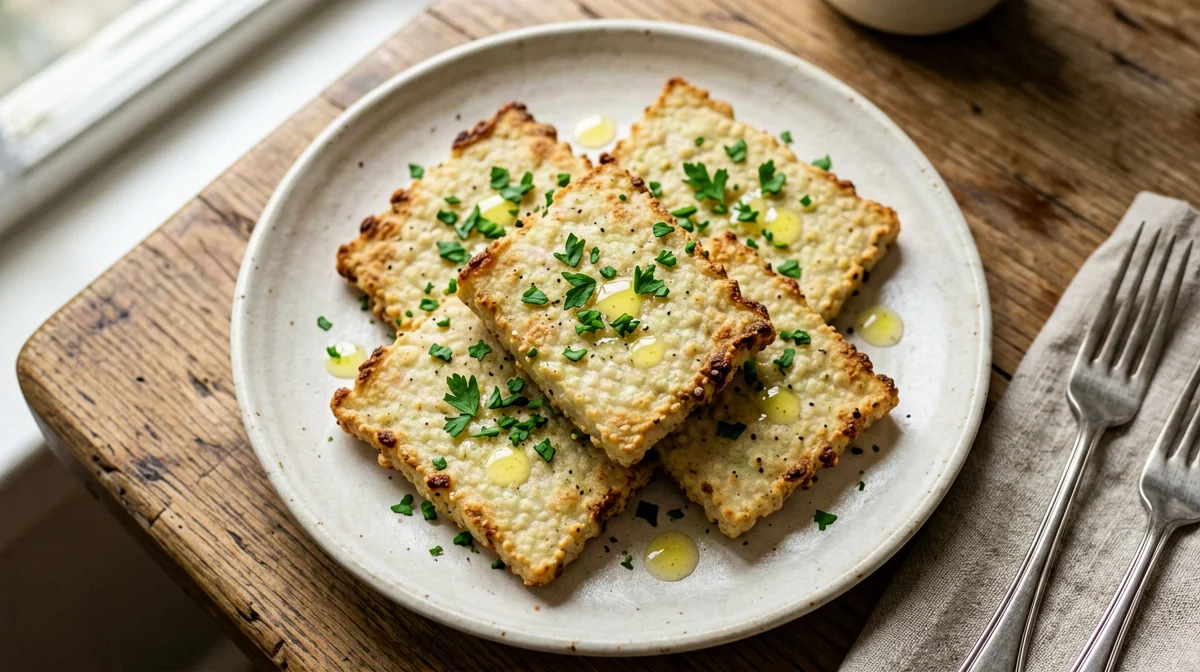Thin baked chickpea panelle with lemon
