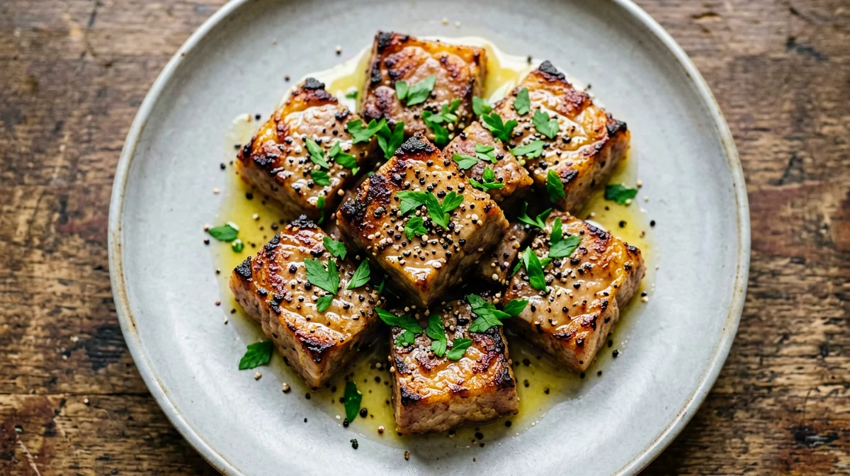 Bocconcini di seitan al limone e pepe