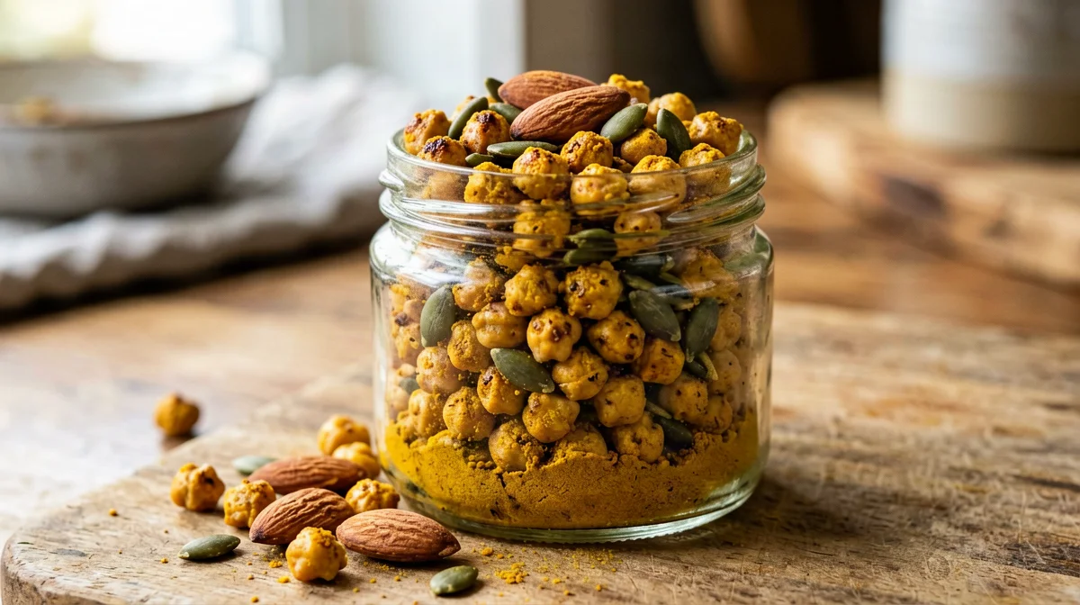 Roasted chickpea, pumpkin seed and almond trail mix
