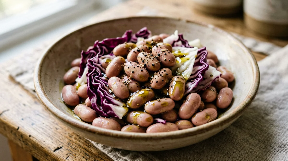Borlotti bean and radicchio balsamic salad