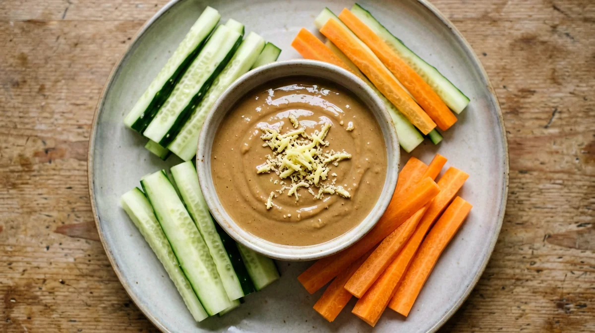 Salsa satay di arachidi con cetriolo e carote