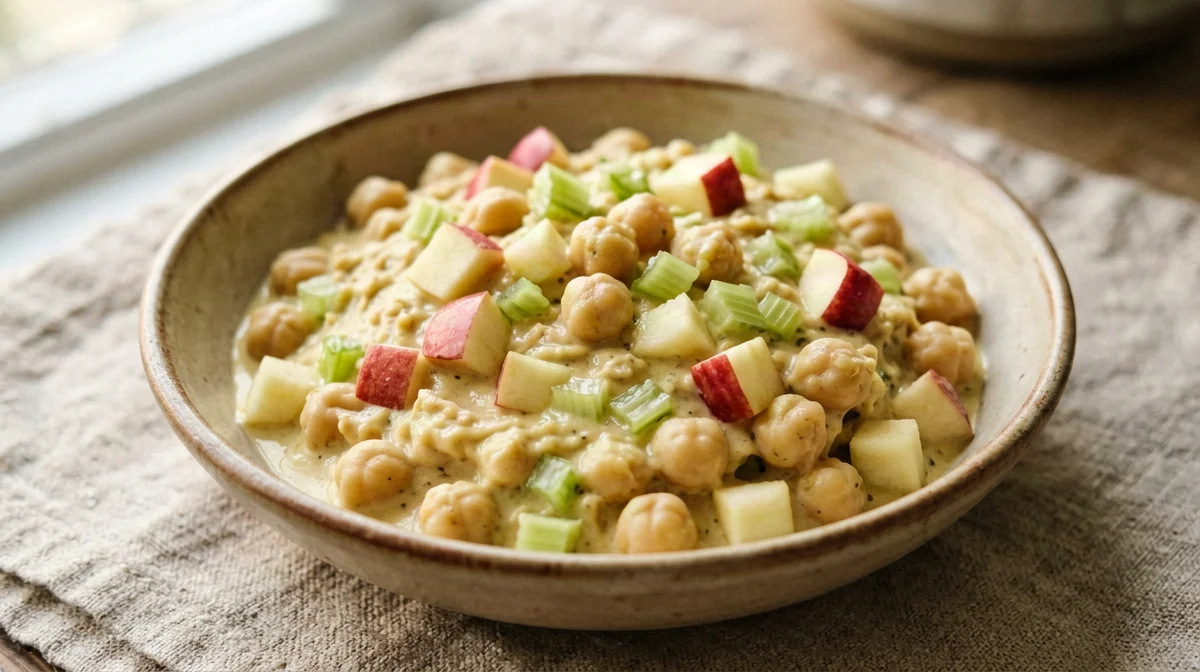 Curried chickpea salad with apple and celery