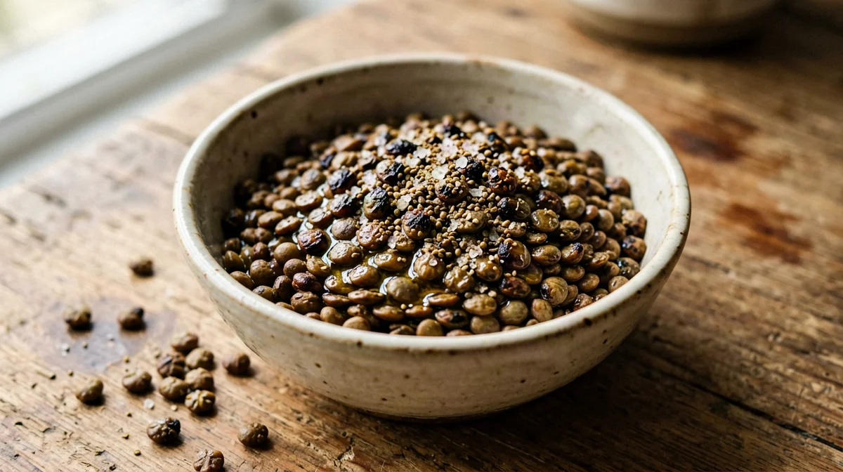 Crunchy cumin roasted lentils