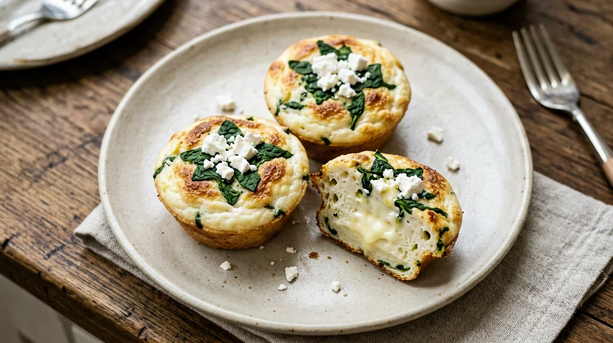 Egg white muffins with spinach and feta