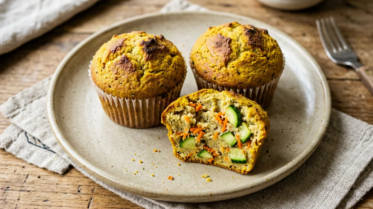 Vegan chickpea flour vegetable muffins