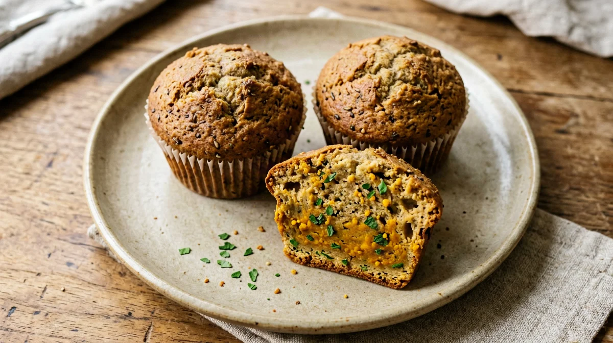 Muffin di farro con zucca, salvia e pecorino