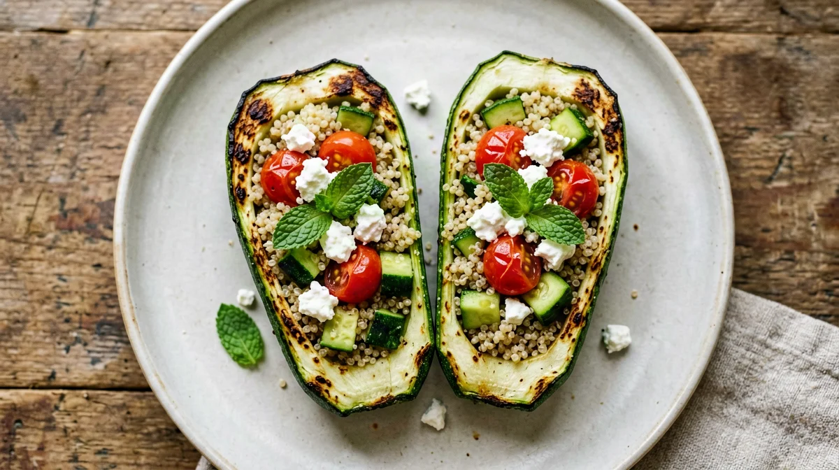 Barchette di zucchina con quinoa e feta