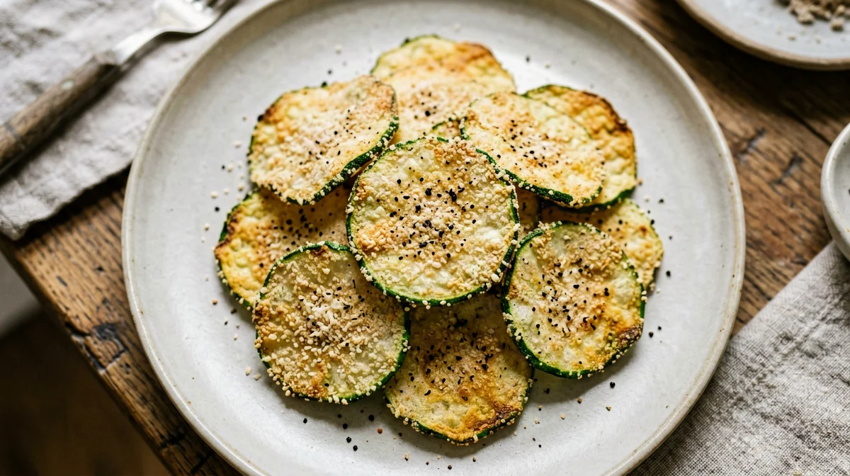 Baked courgette chips with parmesan