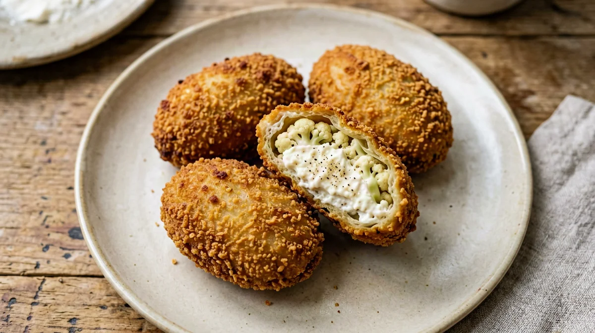 Baked cauliflower and parmesan croquettes