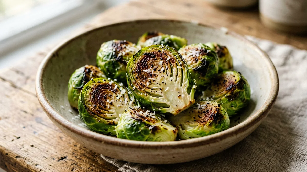 Roasted Brussels sprouts with parmesan