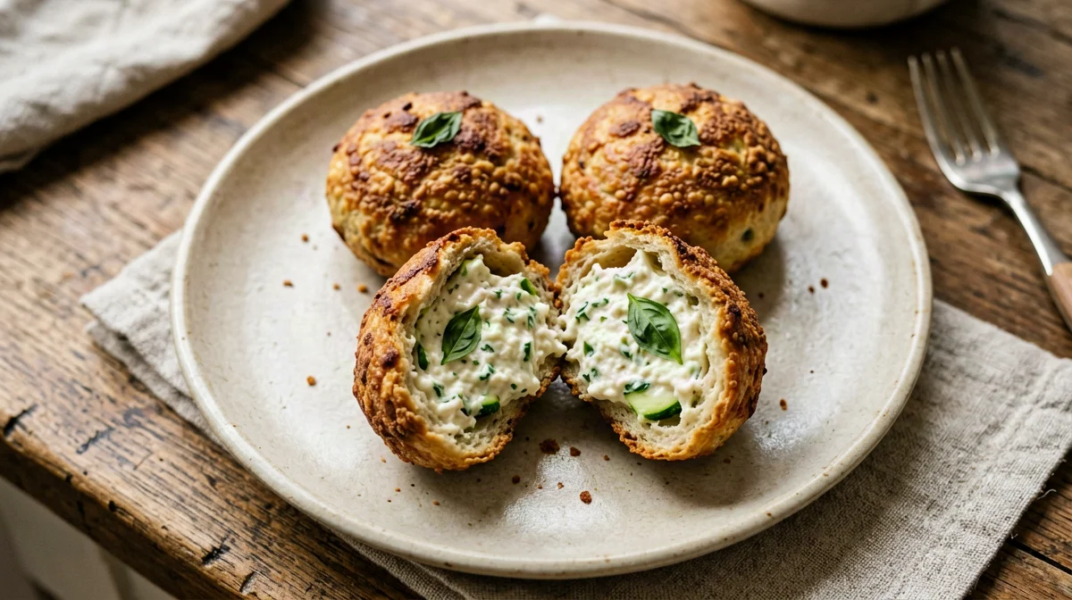 Baked courgette and ricotta balls