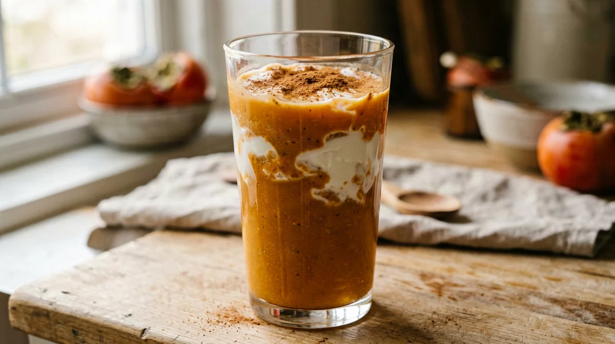 Persimmon and Greek yogurt smoothie