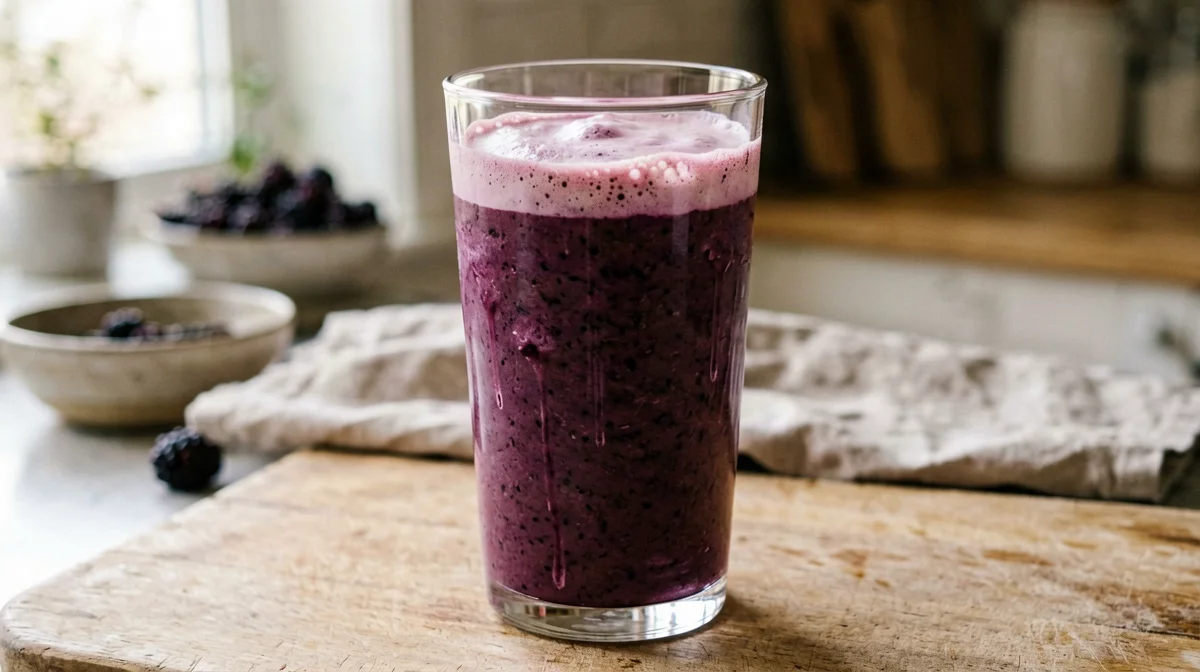 Blackberry and goat's milk smoothie