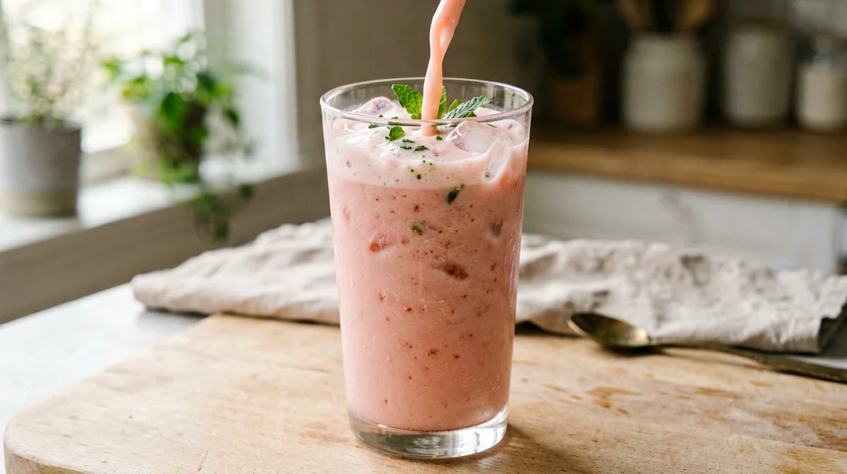 Watermelon, lime and Greek yogurt smoothie