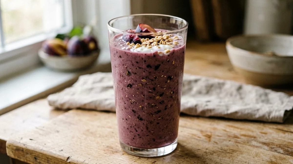 Frullato di prugne, avena e kefir