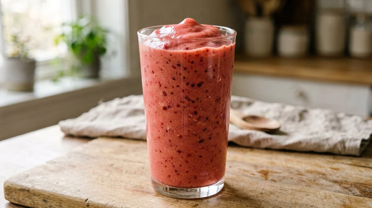 Nectarine, raspberry and quark smoothie