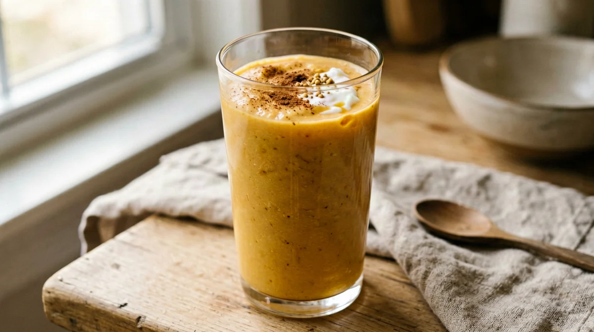 Spiced pumpkin yogurt smoothie