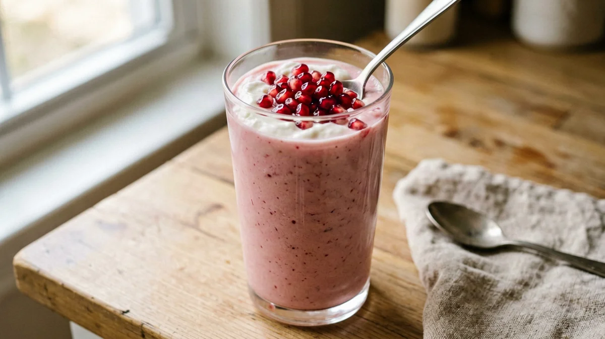 Pomegranate Greek yogurt smoothie
